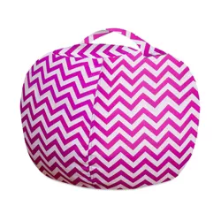 Turns into Bean Bag Seat for Kids When Filled 38 Extra Large Blue/White Striped Premium Cotton Canvas Beanbag Covers Only for Organizing Plush Toys Aubliss Stuffed Animal Bean Bag Storage Chair 