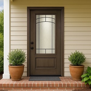 Chic Crate 36"x80" Fiberglass Front Door with Frosted Glass, Vinyl Frame Included - 1 of 4