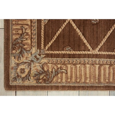 Elegant Mink-Brown Diamond Lattice Hand-Carved Wool Rug
