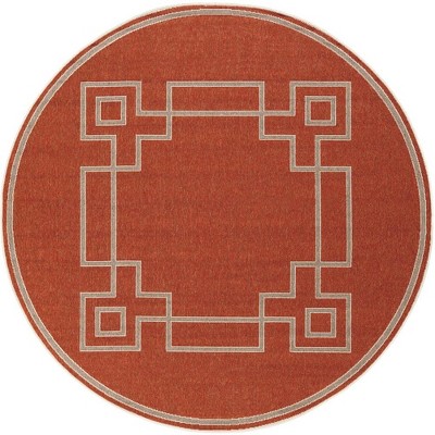 Mark & Day Natalie 7'3" Round Woven Indoor and Outdoor Area Rugs Rust