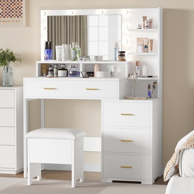 Vanity Desk, Makeup Vanity Desk with Mirror & Lights-3 Lighting Modes