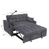 APRILSOUL55.10"Modern Velvet Loveseat Futon Sofa Couch w/Pullout Bed,Small Love Seat Lounge Sofa - 4 of 4