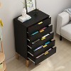 Famapy Black Vertical Storage Cabinet 5 Drawer Storage Metal Pulls Cabinet Legs - 2 of 4
