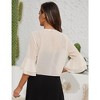 Womens Chiffon Cardigan Open Front Ruffle Sleeve Shrugs Lightweight Semi-Sheer Cropped Beach Cover Ups - image 2 of 4