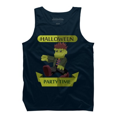 Men's Design By Humans Happy Halloween gift for kid cute Frankenstein By thientd87 Tank Top