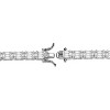 Guili Sterling Silver Rhodium Plated Emerald and Round Cubic Zirconia Cluster Link Bracelet, Elegant and Sparkling for Timeless Style - 2 of 3