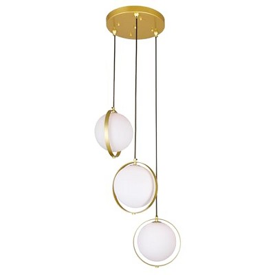 CWI Lighting Da Vinci 3 Light Multi Light Pendant With Brass Finish