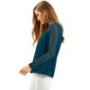 INSPIRE CHIC Women's Elegant Lace Sleeve Scalloped Trim Summer Casual Chiffon Blouse - 4 of 4