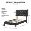 Bed Frame with Headboard, Upholstered Platform Bed Frames Queen Size with Crystal Diamond Tufted for Girls/Kids Easy Assembly, Wooden - 2 of 4