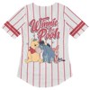 Ladies Disney Pooh Baseball Jersey - Vintage Winnie the Pooh Mesh Button Down Baseball Jersey - Winnie, Eeyore, Piglet Jersey - 2 of 4
