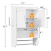 VECELO Bathroom Storage Cabinet, Free Standing Floor Cabinet, Wall Mount Storage Organizer with 2 Doors & 1 Open Shelf, White - 2 of 4