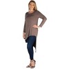 24seven Comfort Apparel Womens Long Sleeve Knee Length Asymmetrical Plus Size Tunic Top - 2 of 4