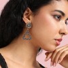 SOHI Women's Antique Silver Party Drop Earrings - 3 of 4