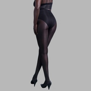 L'eggs Women's 360 Contour High Cut Sheer Tights - Black M - 1 of 4