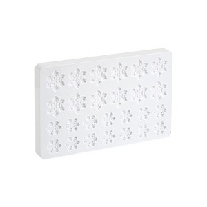 Martellato 20-D029 White Polycarbonate Chocolate Mold with 12 + 14 Snowflake Cavities - 1 of 1