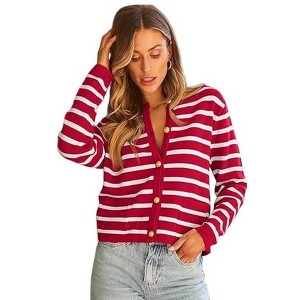 Women Cardigan Sweaters Fall Outfit Clothes Fashion Cropped Jackets - 1 of 4