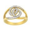 14K Yellow Gold Plated Silver 1/4 Cttw Diamond Loop Open Shank Bypass Ring - 2 of 4
