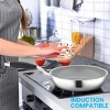 NutriChef 9.5 Large Fry Pan - PFOA/PFOS Free Stainless Steel Frying Pan Kitchen Cookware w/ Durable Ceramic Non-Stick Coating, Silicone Wrap Handles - 2 of 4