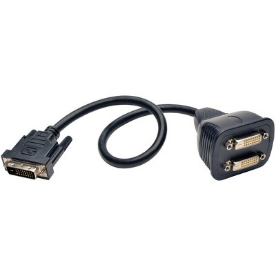 Tripp Lite 1ft DVI Y Splitter Video Monitor Cable DVI-D M/2xF 1' - (DVI-D M to 2x F) 1-ft.