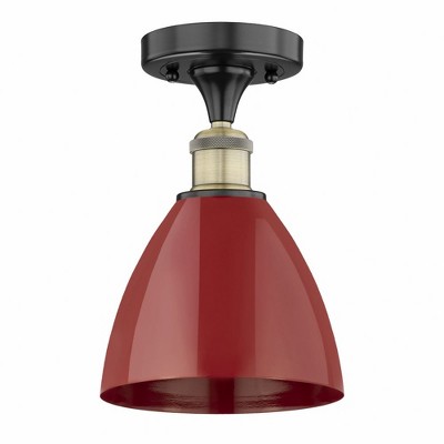 Plymouth Dome - 1 Light Semi-Flush Mount In Industrial Style-11.25 Inches Tall and 7.5 Inches Wide