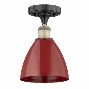 Plymouth Dome - 1 Light Semi-Flush Mount In Industrial Style-11.25 Inches Tall and 7.5 Inches Wide - 1 of 1