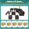 Tangkula 9 Pieces Outdoor Patio Furniture Set with 35" Propane Fire Pit Table Wicker Sectional Sofa Set w/ Storage Box Black/Gray/Navy/Red/Turquoise/Off White - 4 of 4