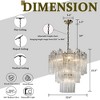 ALOADECOR 23'' Mid Century Modern Flower Glass Chandelier in Aged Bronze Elegant Vintage Glam Tiered Pendant Light for Dining Room or Wedding Venue - 4 of 4