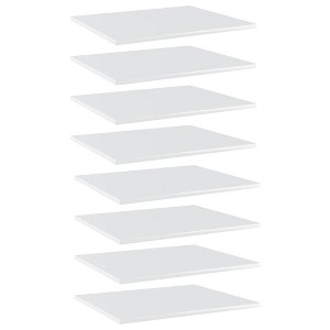 vidaXL Bookshelf Boards 8 pcs High Gloss White 23.6"x19.7"x0.6" Engineered Wood - 1 of 4