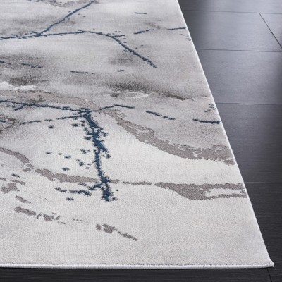 Sapphire Swirl 6'7" Square Synthetic Easy-Care Area Rug