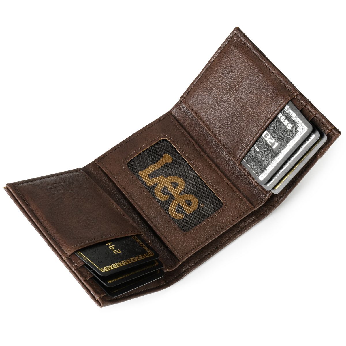 Lee Men’s Trifold Wallet, Pebble Grain Leather Wallet Billfold with RFID Flip ID Window In Gift Box, Valentine's Day Gift Ideas for Man - thumbnail 8