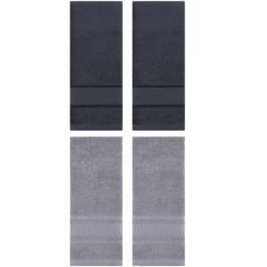 REGALWOVEN 4 Pcs Bathroom Decorative Cotton Soft Absorbent Sold Striped Hand Towel - 1 of 4