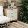 JIONJOY 3-Drawer Farmhouse Nightstand - Fully Assembled Black Dresser with Wood Ring Motif, Solid Wood & MDF - 3 of 4