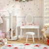 Infans Kids Vanity Set Princess Makeup Dressing Table and Chair Set w/ Coat Rack - 3 of 4
