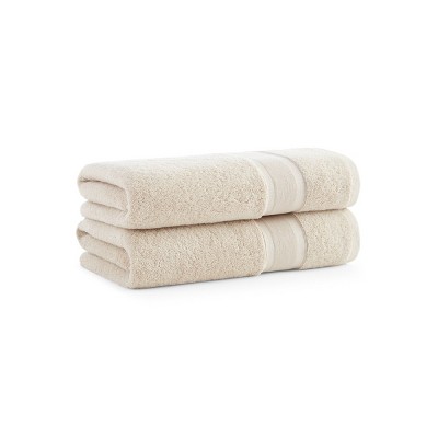 Aston & Arden Aegean Eco-Friendly Bath Towels (2 Pack), 30x60 Recycled Cotton Bathroom Towels, Solid Color