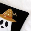 Gulches Ghost Embroidered Velvet Throw Pillow ¨C Halloween Accent for Living Room Sofa with Bat Trim - 4 of 4