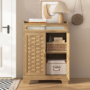 NicBex 29.52"/47.25" Farmhouse Sideboard,Kitchen Storage Cabinets with Adjustable Shelf for Dining Room,Brown - 1 of 4
