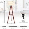 Tangkula Tripod Floor Lamp Wood Standing Lamp w/ Flaxen Lamp Shade and E26 Lamp Base - image 3 of 4