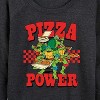Women's - Teenage Mutant Ninja Turtles - Pizza Power Lightweight French Terry Wide Neck Long Sleeve Shirt - 2 of 4