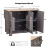 51.2" Geometric Twill Kitchen Island with Drop Leaf, Rolling Storage & Towel Rack for Farmhouse Kitchens - 3 of 3