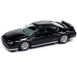 2001 Chevrolet Monte Carlo SS Black with Silver Graphics "Classic Gold Collection" 1/64 Diecast Model Cars by Johnny Lightning - 1 of 2