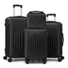 Karl Home 4 Piece Set ABS Trolley Cases Iron Trolley Rod Black - 2 of 2