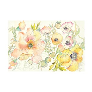 12x19 Kristy Rice 'Pastel Garden II' Canvas Art: Trademark Fine Art, Floral Unframed Decor for Living Room - 1 of 4