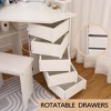 Garvee Makeup Vanity Desk with Lights & Power Outlet-Corner Vanity Table with 5 Rotating Drawers, for Bed Room - 3 of 4