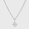 Silver Plated Cubic Zirconia Marquis Pendant Necklace - A New Day™ Silver - 2 of 4