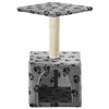 vidaXL Cat Tree Grey with black paw prints - 3 of 4