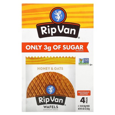 Rip Van Wafels, Honey & Oat, 4 Pack, 1.16 oz
