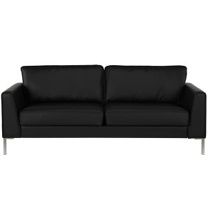 BRIDGEPORT Monroe Sofa, Black Faux Leather - 1 of 4