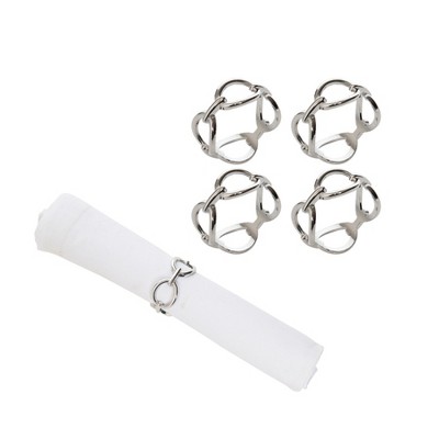C&F Home Silver Chain Link Napkin Ring Set of 4