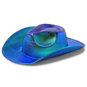 Zodaca Holographic Western Youth Cowboy Hat for Dress Up and Halloween Costumes, 14.5 x 11.5 x 5 In - 1 of 4