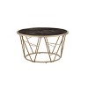 33" Cicatrix Coffee Table Faux Black Marble Glass/Champagne Finish - Acme Furniture: Modern Living Room Accent, Criss Cross Base - 2 of 4